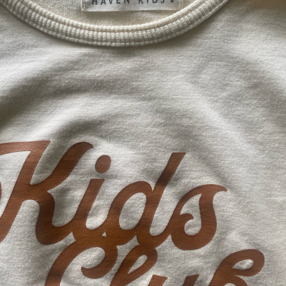Haven Kids "Kids Club" Cream Shirt size 6-7 - Picture 6 of 9